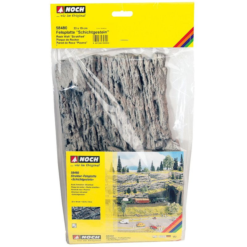 NOCH 58480 Rock Wall “Stratified” /      Ściana skalna „Warstwowa” 33 x 19 cm