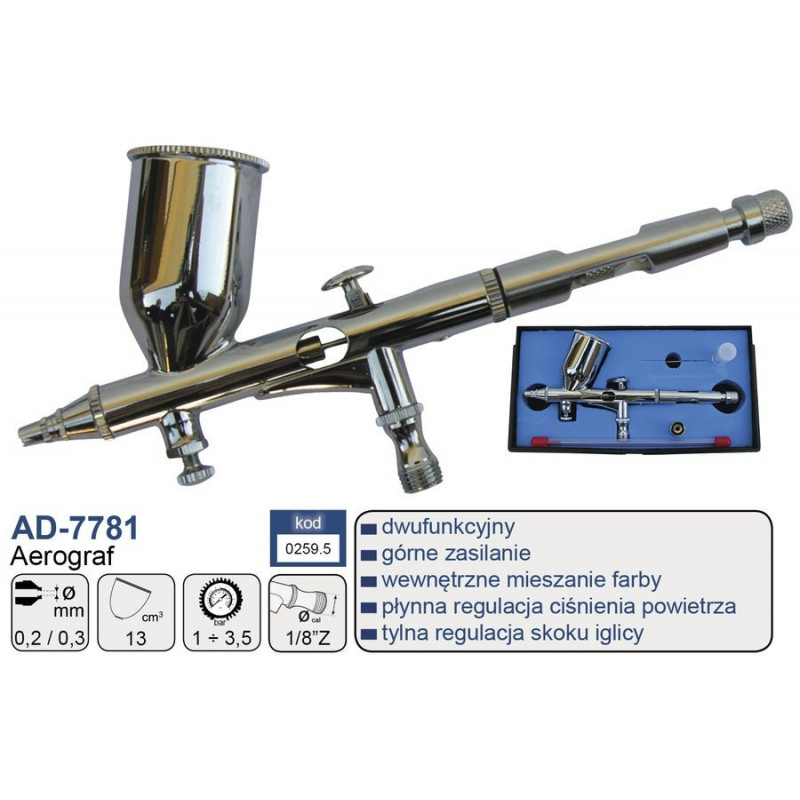 ADLER AEROGRAF 0,2 mm + 0,3 mm ( AD-7781 )