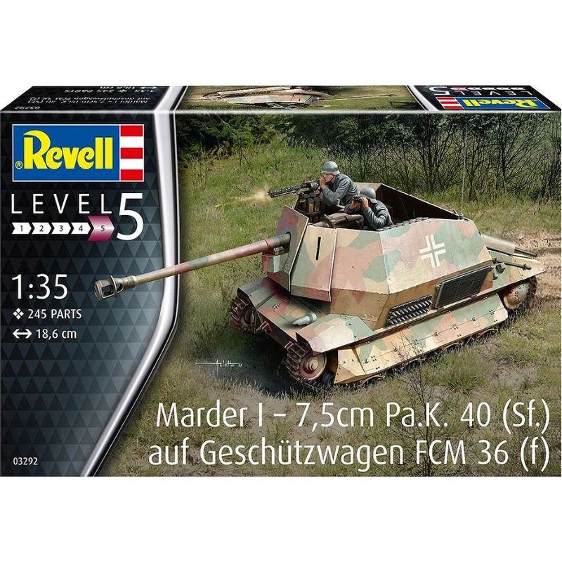 REVELL 1/35 Marder I - 7,5cm Pa.K. 40    (Sf.) Auf Geschutzwagen FCM 36 (f) (03292)