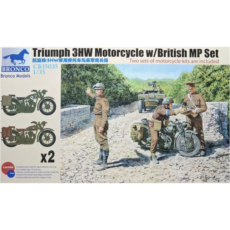 BRONCO 1/35 Motocykl Triumph 3HW se sadou MP (35035)