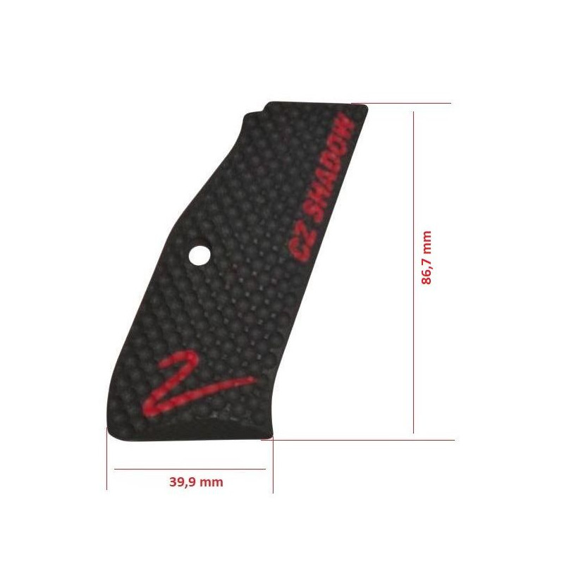 LOK GRIPS Okładziny do CZ Shadow 2 /     długie (PALM SWELL BOGGIES) czarne z czerwonym napisem