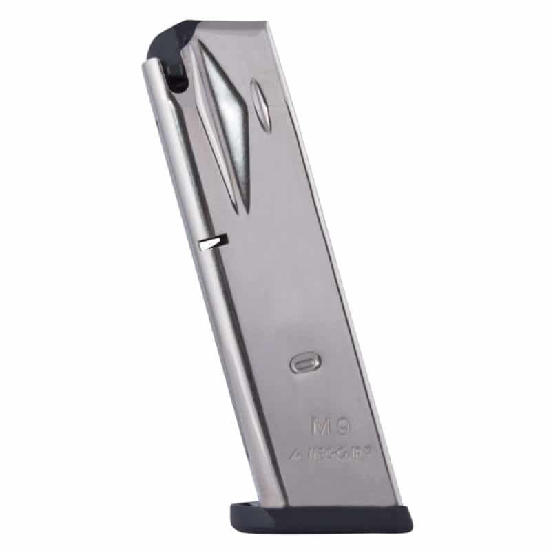 Magazine for BERETTA 92FS / 2G / 92X / M9 / 9 mm / 15 rounds / silver (MGPB9215N) MEC-GAR