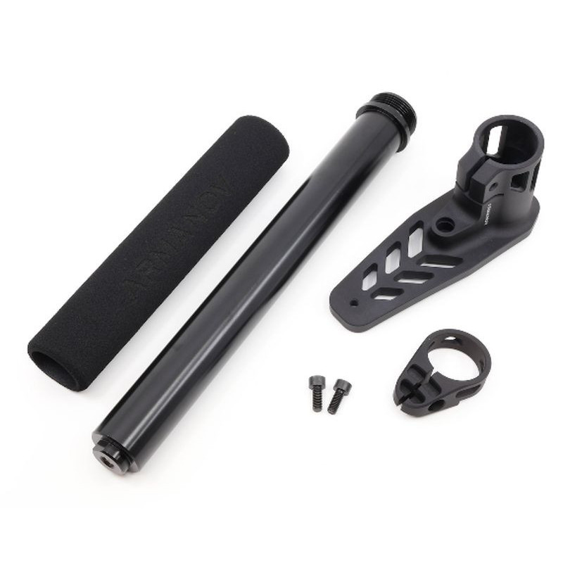 Armanov Sportster Ultralight Rifle Stock do AR9 / AR10 / AR15 i pozostałe z gwintem 1-3/16" x 16TPI / Black Anodized (ASURS)
