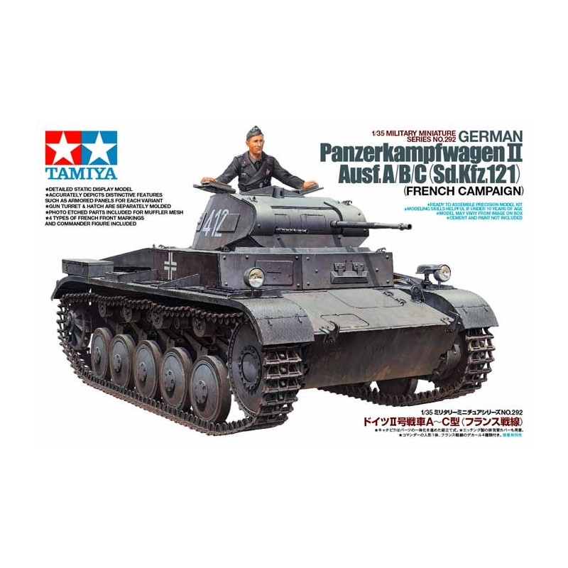 TAMIYA 1/35 GERMAN PANZERKAMPFWAGEN II Ausf. A/B/C (Sd. Kfz. 121) (35292)