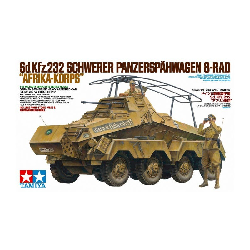 TAMIYA 1/35 GERMAN Sd.Kfz.232 AFRICA CORPS - 8 WHEELED HEAVY ARMORED CAR (352970)