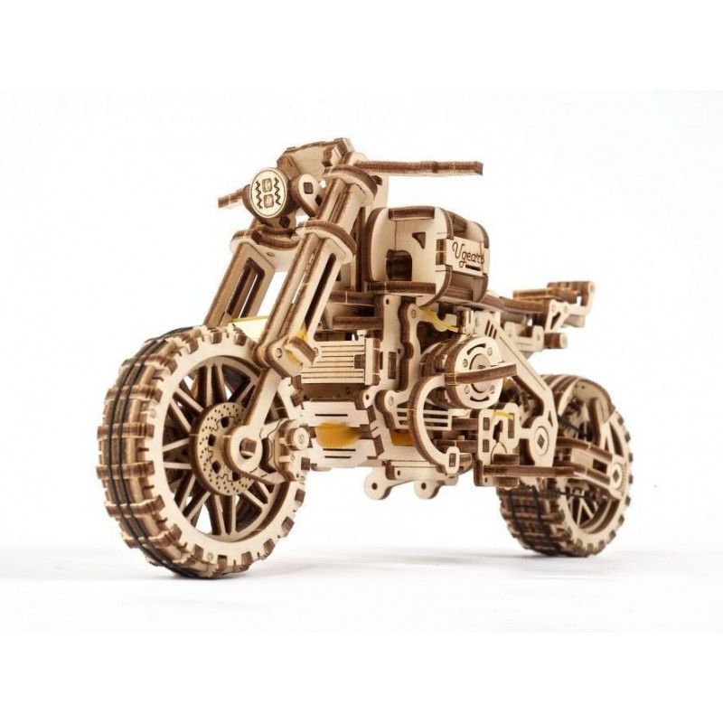 UGEARS SCRAMBLER UGR-10 Z BOCZNYM WÓZKIEM (70137) model mechaniczny