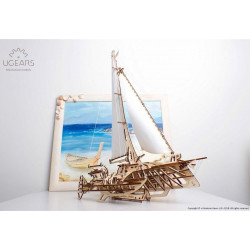 UGEARS TRIMARAN JACHT ŻAGLOWY (70059)    model mechaniczny - WYPRZEDAŻ ! mega cena !