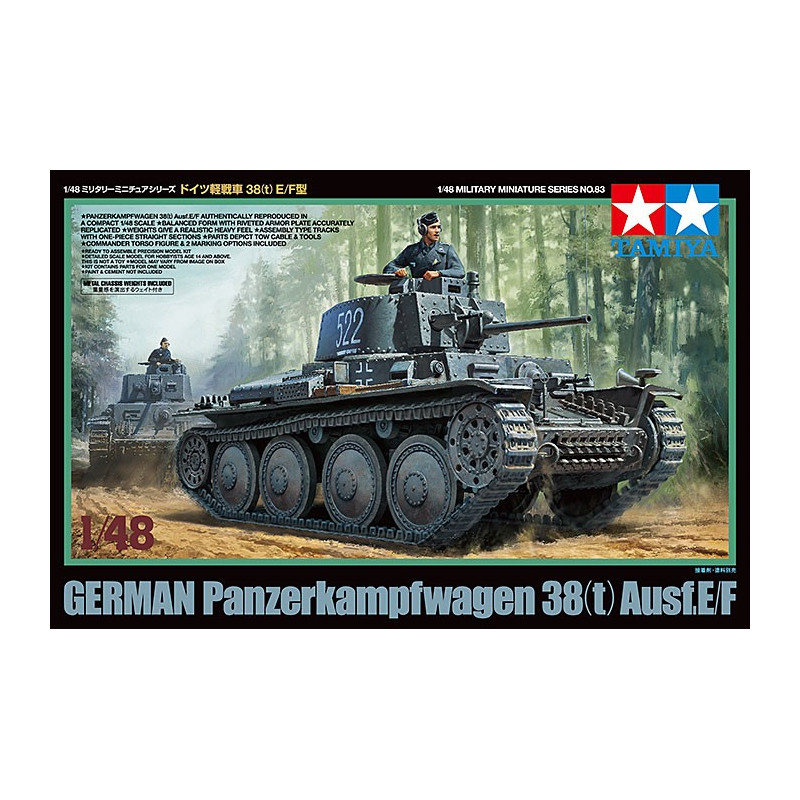 TAMIYA 1/48 GERMAN PANZERKAMPFWAGEN      38(t) Ausf. E/F (32583)