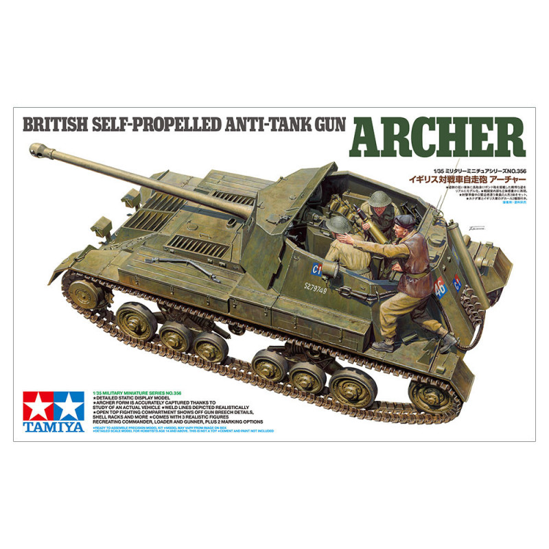 TAMIYA 1/35 BRITSKÉ PROTITANKOVÉ DĚLO ARCHER SAMOHYBNÉ (35356)