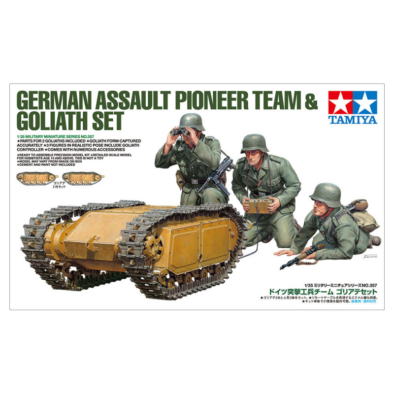 TAMIYA 1/35 NĚMECKÝ ÚTOČNÝ PIONÝRSKÝ TÝM S GOLIÁŠEM (35357)