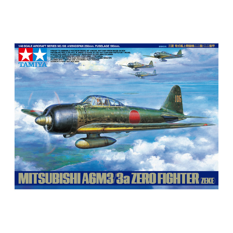 TAMIYA 1/48 MITSUBISHI A6M3/3A ZERO ZEKE (61108)