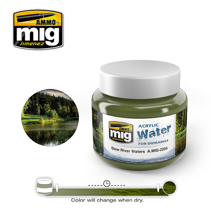 AMMO MIG 2204 ACRYLIC WATER SLOW RIVER   250 ml