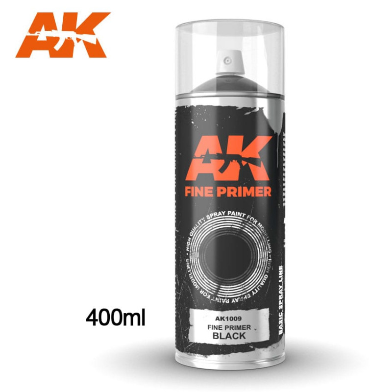 AK 1009 FINE PRIMER BLACK SPRAY 400ml