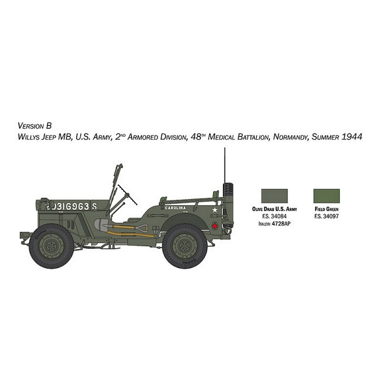 ITALERI 1/24 WILLYS JEEP MB 80TH ANNIVERSARY 1941-2021 (3635)