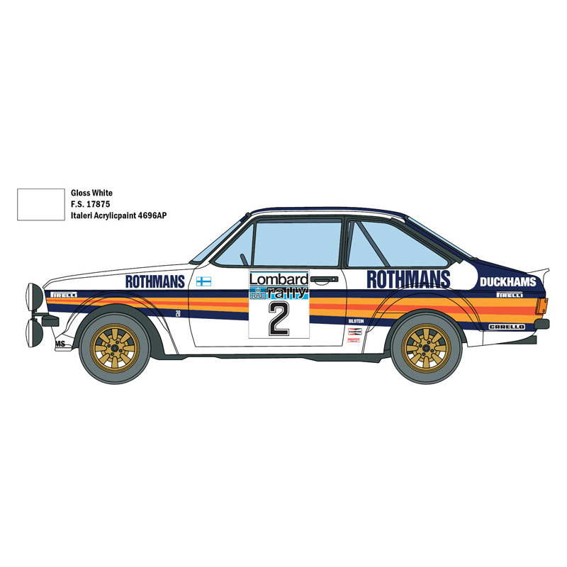 ITALERI 1/24 FORD ESCORT 1800 Mk.II      LOMBARD RAC RALLY (3650)