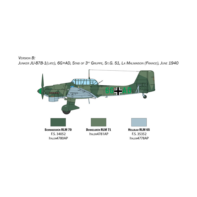 ITALERI 1/48 JUNKERS JU-87B STUKA "BITVA O BRITÁNII" (2807)