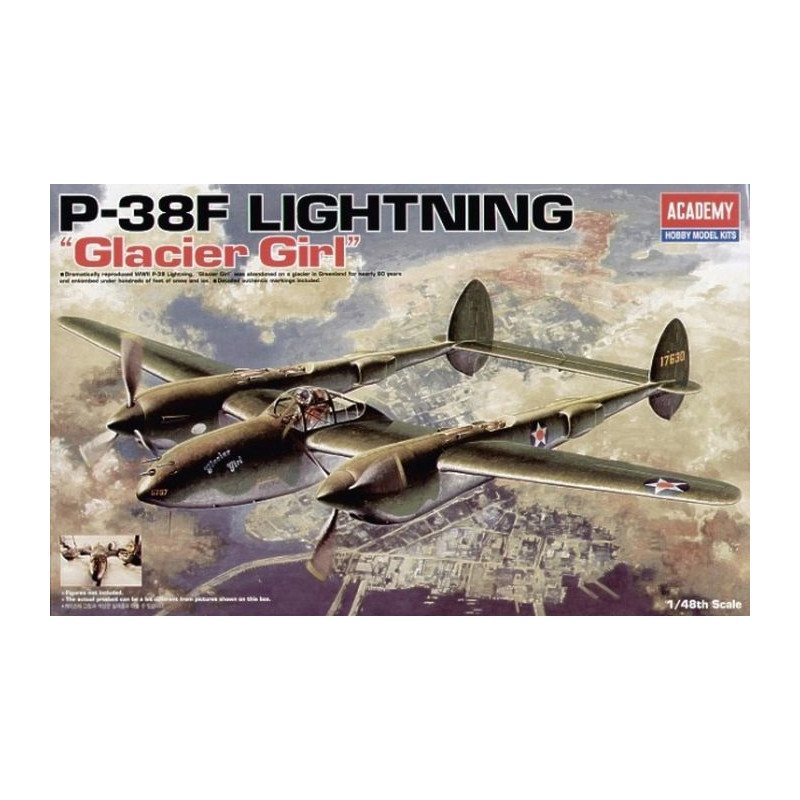 ACADEMY 1/48 P-38F LIGHTNING "GLACIER GIRL" (12208)