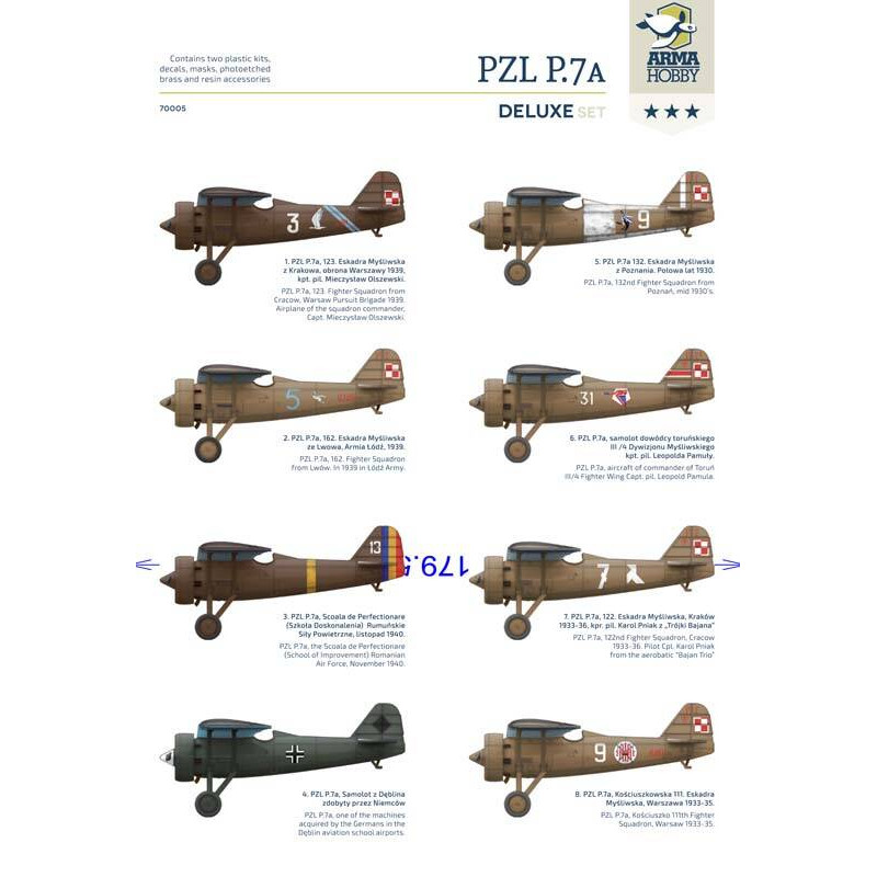ARMA HOBBY 1/72 PZL P.7a DELUXE SET (70005)