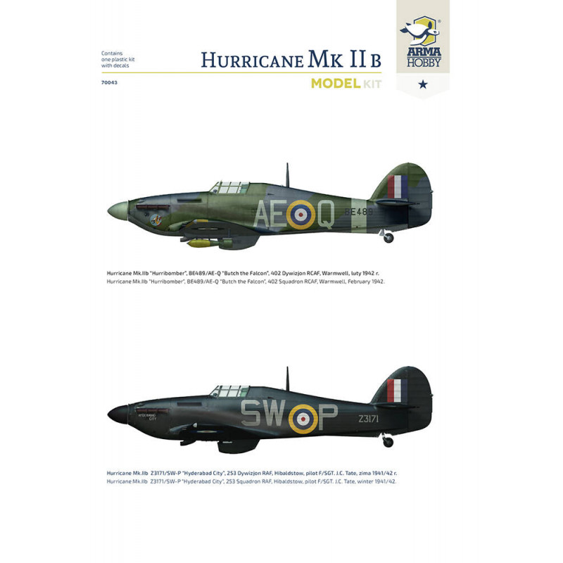 ARMA HOBBY 1/72  HURRICANE MKII.b MODEL KIT (70043)