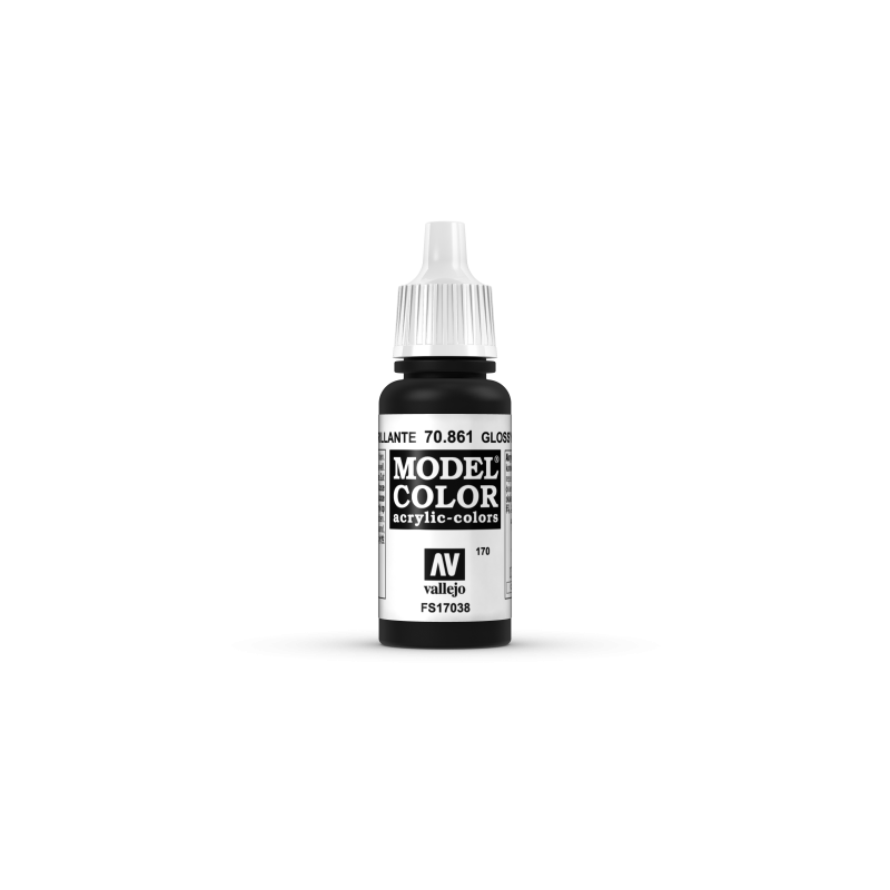 VALLEJO 170 MODEL COLOR GLOSS BLACK 17   ml (70861)