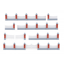 KIBRI 38630 H0 WOOD FENCE WITH WALL 77 cm