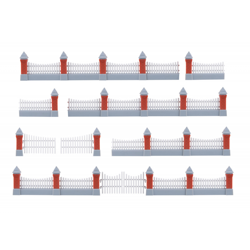 KIBRI 38630 H0 WOOD FENCE WITH WALL 77 cm