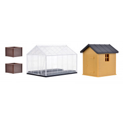 KIBRI 38144 H0 HOME GREENHOUSE AND GARDENING ACCESSORIES
