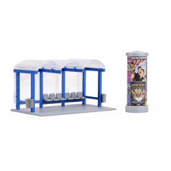 KIBRI 38142 H0 PRZYSTANEK AUTOBUSOWY-    słup ogłoszeniowy