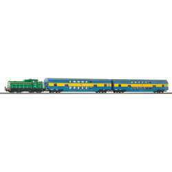 PIKO 97934 STARTER SET WITH SM42 LOCOMOTIVE AND PKP VI DOUBLE-DECKER CARS