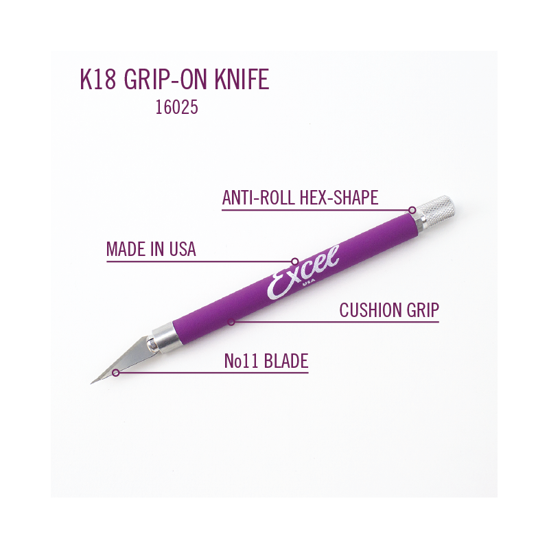 EXCEL MODELING KNIFE K18 WITH RUBBERIZED HANDLE PURPLE (EX16025)