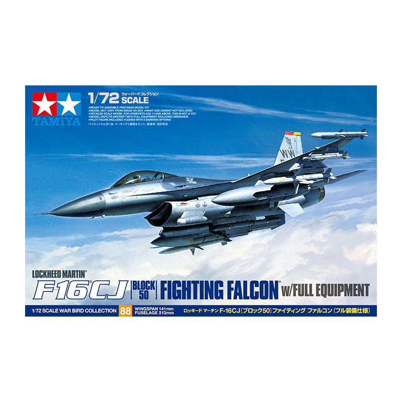 TAMIYA 1/72 LOCKHEED MARTIN F-16CJ FIGHTING FALCON s kompletním vybavením (60788)