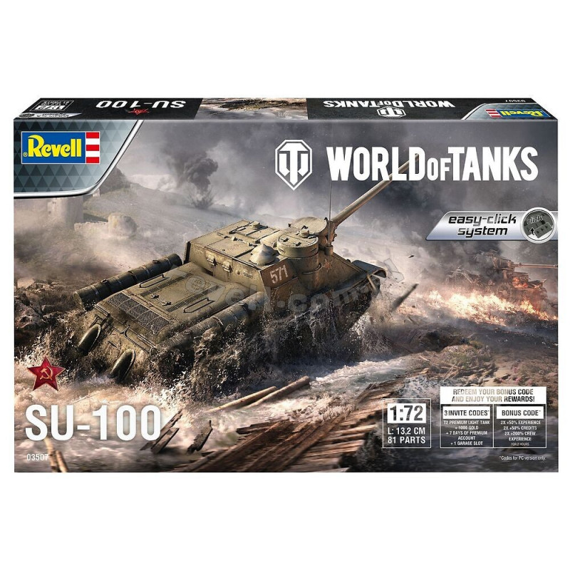REVELL 1/72 SU-100 "WORLD OF TANKS" EASY CLICK SYSTEM (03507)