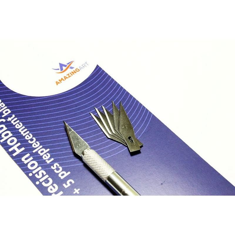 AMAZING ART MODELING SCALPEL SILVER + 5 BLADES (18581)