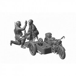 ZVEZDA 1/35 SOVIET MOTORCYCLE M-72 WITH MORTAR (3651)