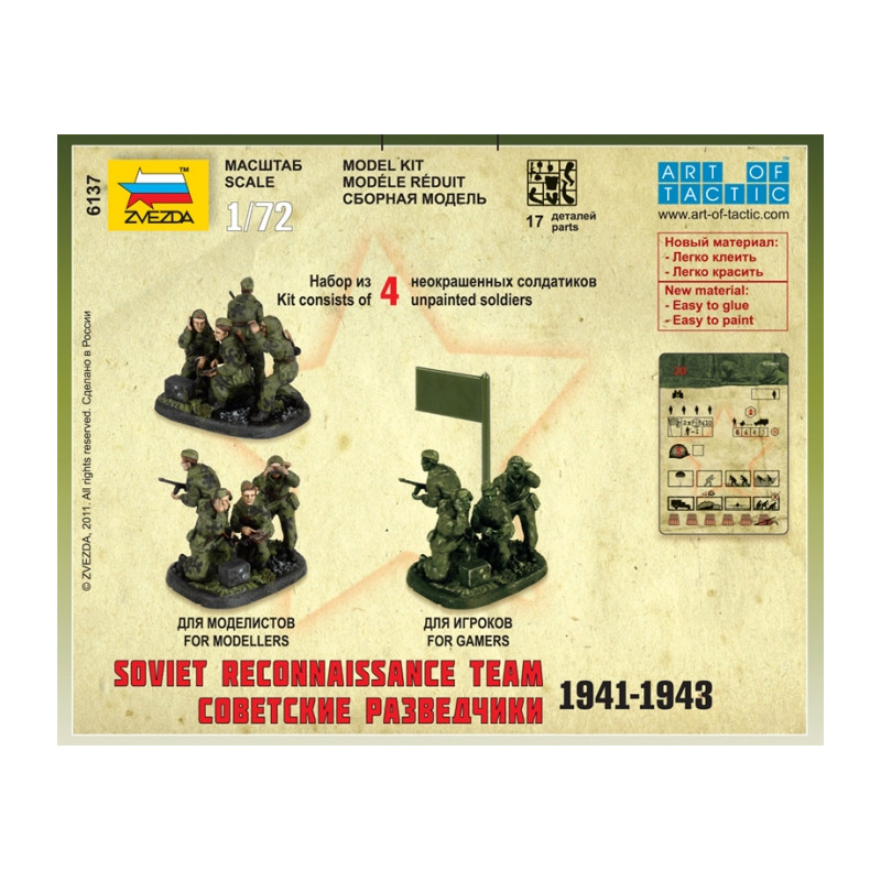 ZVEZDA 1/72 SOVĚTSKÝ PRŮZKUMNÝ TÝM (6137)