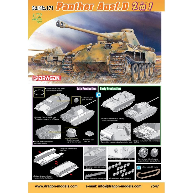DRAGON 1/72 PANTHER AUSF. D 2in1 (7547)