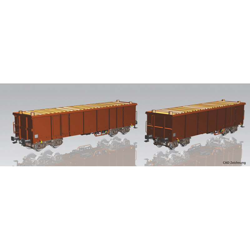 PIKO 58235 EAOS GOODS WAGON WITH LOAD OF TREES DB AG VI ( 2 pieces )